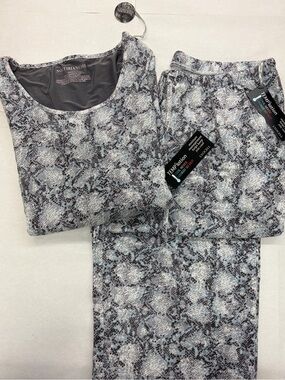 Nottibianche Snake Print Loungewear Set in Gray & White